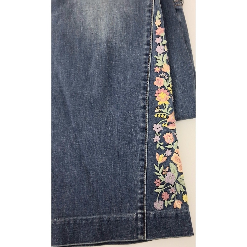 American Eagle Jeans Size 10 Super High-Waist Floral Embroidered Flare Y2K NEW - Picture 14 of 16